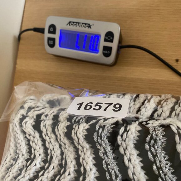 Chicos Sweater Womens 2 US Large Black White Silver Chunky Knit Open Cardigan* - Picture 9 of 9